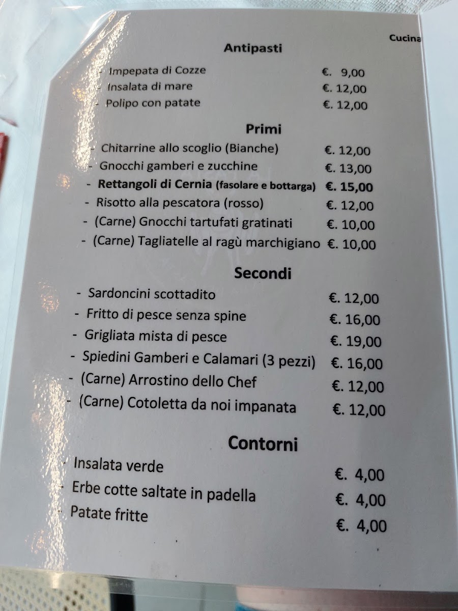 Menu Locanda Dei Casta (Mare)-2